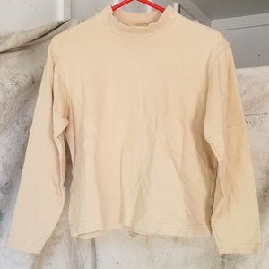 Jenny Buckanan Vintage Tan Turtle Neck Long Sleeve Top Size M